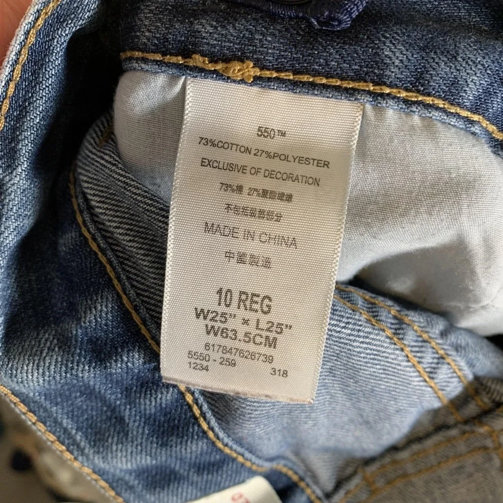 Levis 550 Relaxed Jeans Girls 10 25x25 Blue Medium Wash Mid‎ Rise Straight Denim